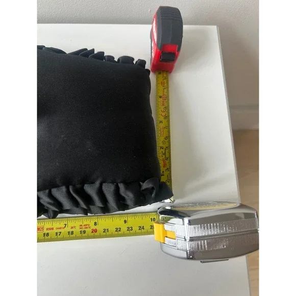 Drowsy Sleep in the City Silk Sleep Eye Mask Women Black Ruffle Blackout Travel - Picture 8 of 10